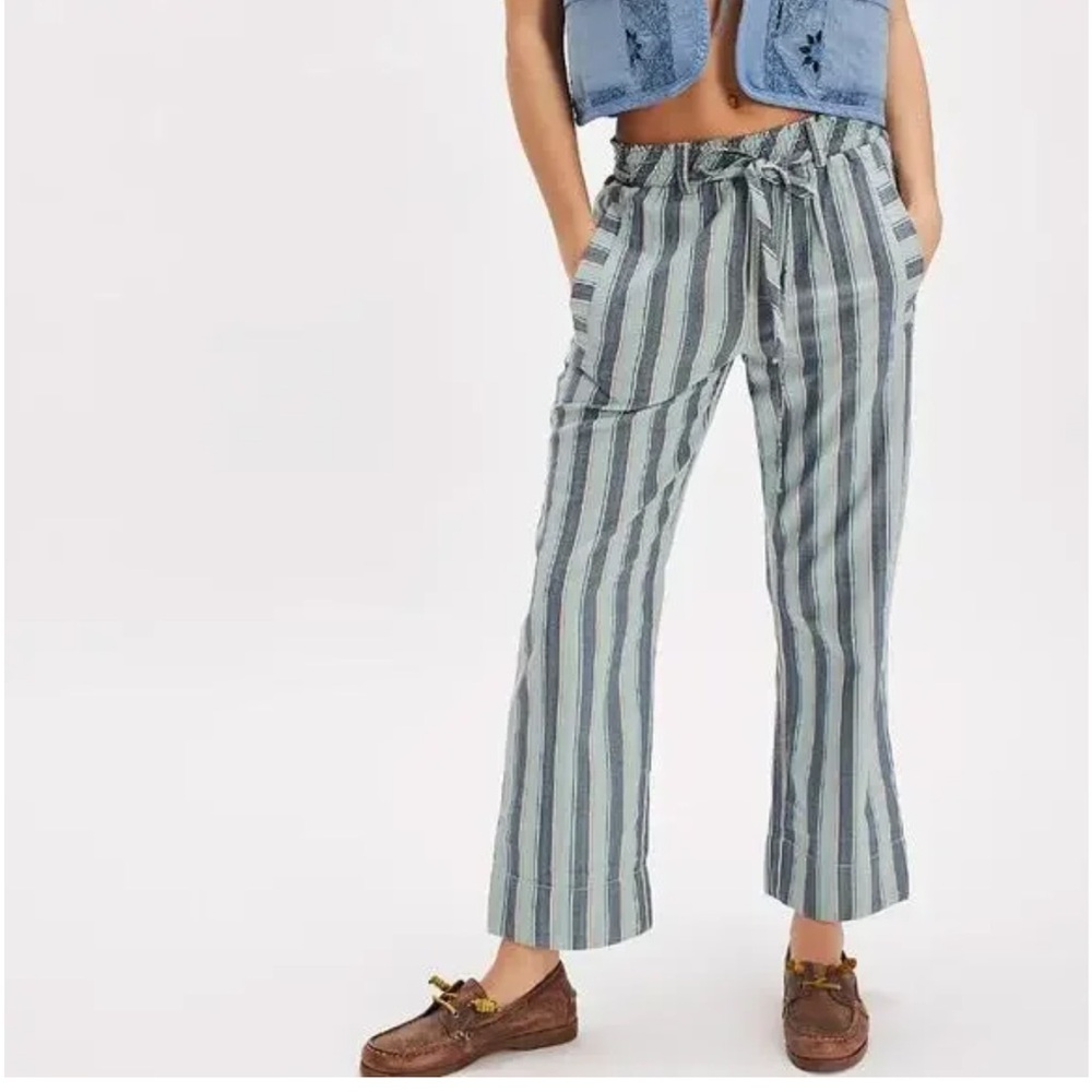 Casual Striped Pants in Blue and White